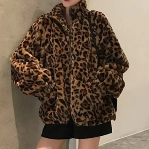Leopard Fuzzy Coat